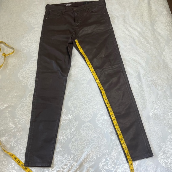 Adriano Goldschmied AG Farrah Skinny Leatherette High Rise Skinny Brown Size 31 - Picture 12 of 16